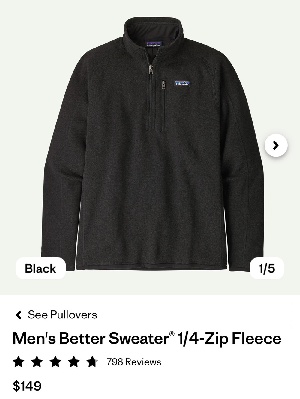 Patagonia Men's Better Sweater 1/4-Zip Fleece